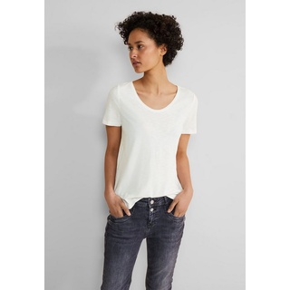 STREET ONE Damen Basic Kurzarmshirt off white 42