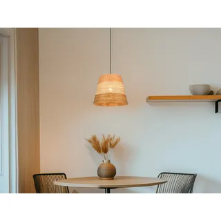 LED Pendelleuchte skandinavisch einflammig Lampenschirm Papierlampe Küche, Ø30cm