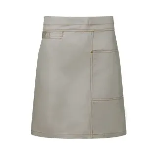 Karlowsky Urban Casual-Style Vorbinder, 70 x 50 cm, Vorbinder in Twill-Optik mit Bänder aus Schürzenstoff, Farbe: steingrau