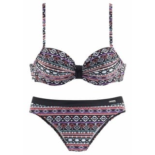 LASCANA Bügel-Bikini Damen schwarz-bunt Gr.36 Cup E