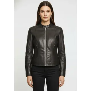 Boss ORANGE Lederjacke »Saleste Premium Damenmode« aus fein genarbtem Leder, schwarz