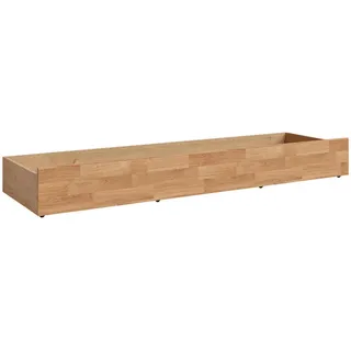 Linea Natura Bettschubkasten , Eichefarben , Holz, Holzwerkstoff , Eiche , massiv , 197x22.5x60 cm , Schlafzimmer, Betten, Bettgestelle- Einzelteile, Bettkästen