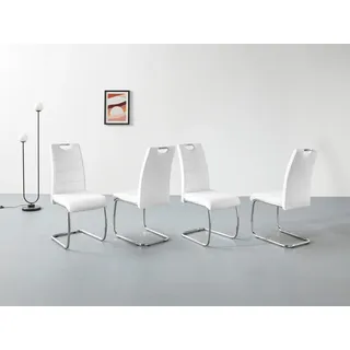 Hela Schwingstuhl Flora Kunstleder Weiß 4er Set