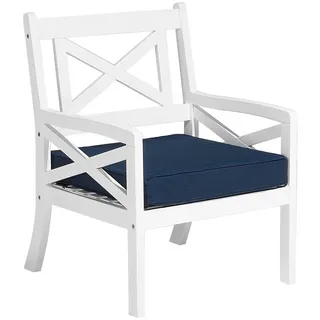 Beliani Gartenstuhl 65 x 90 x 69 cm weiß/blau