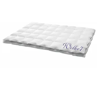 HANSKRUCHEN Wolke 7 Daunendecke 200x200 cm extra Leicht 90% Daunen waschbar Allergiker Sommerdecke atmungsaktiv Bettdecke weiß - Weiß