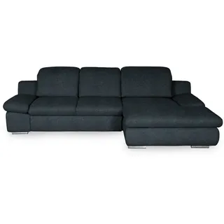 Livetastic Ecksofa , Schwarz , Textil , Ottomane rechts, L-Form , 286x165 cm , Made in Eu , seitenverkehrt erhältlich, Hocker erhältlich, Rücken echt, Armteil links, Armteil rechts , Wohnzimmer, Sofas & Couches, Wohnlandschaften, Ecksofas