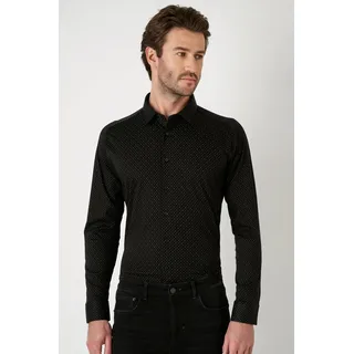 DESOTO Langarmhemd »Jerseyhemd Casual Kent« Mit Rundhalsausschnitt, schwarz