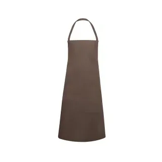 Karlowsky Basic Latzschürze, 75 x 100 cm, Küchenschürze mit Bändern aus Schürzenstoff, Farbe: hellbraun