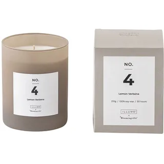 Bloomingville Duftkerze No.4 mit der Duftnote Lemon Verbena in einem naturfarbenem Glasbehälter, Maße: 8cm x 8cm x 10cm, 82049203