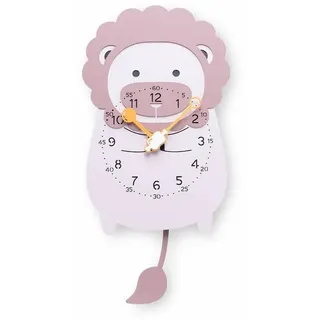 Onzeno Wanduhr Design Beige 29/57 cm , Pink , Holzwerkstoff , 28.7x57x1 cm , Dekoration, Uhren, Wanduhren