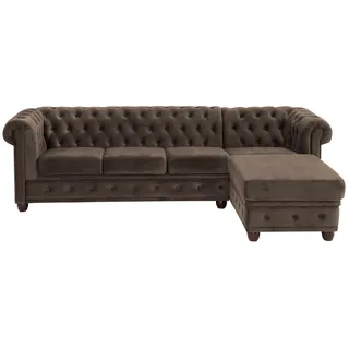 Home Affaire Chesterfield-Sofa L-Form 3-Sitzer Taupe