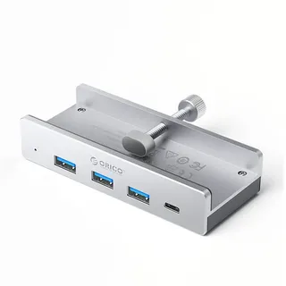 ORICO Mh4Pc Hub Mit Klemmhalterung Usb-C / 3x Usb-A 3.0 + 1x Usb-C 3.0 - Silber - Silber