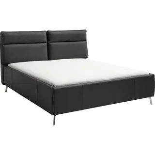 Polsterbett HOME AFFAIRE "Cozy Town", schwarz, B:226cm H:108cm L:236cm, 100% Leder, Betten, Polsterbett, inkl. 7-fache Einlegetiefenverstellung & saugroboterfreundliche Höhe