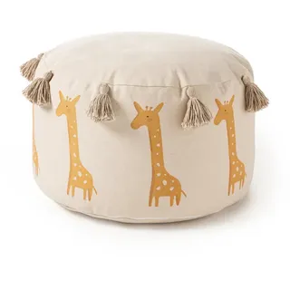 Lytte Pouf Savannah Gelb 45x45x25 cm , Textil , Zylindrisch , 45x25x45 cm , Wohnzimmer, Sessel, Hocker & Hockerbänke, Poufs
