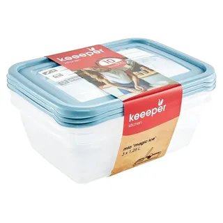 KEEEPER Frischhaltedose blau 20,5 x 15,5 x 6,5 cm 1,25 l 3-teilig