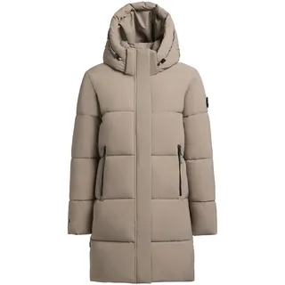 Steppmantel KHUJO "Steppmantel Haya Matt-YM", Damen, Gr. L, grau (greige), Obermaterial: 100% Polyester PES.  Obermaterial: Futter: 100% Nylon NY. 100% Polyester PES., Mäntel Steppmantel