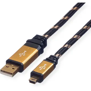 Roline Gold USB 2.0 Kabel, Typ A - 5-Pin Mini, 1,8 m