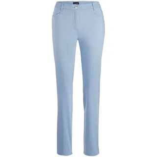 Stoffhose GOLDNER "Baumwollhose mit Dehnbund", Damen, Gr. 54, N-Gr, blau (hellblau), Obermaterial: 98% Baumwolle CO. 2% Elasthan EL., normal, Hosen Stoffhose, Ohne