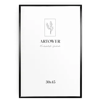 Artower® Bilderrahmen Schwarz Metall Dünner Rahmen für 30 x 45 cm | Posterrahmen Groß Collage | Picture Frame Metal 30x45 cm | Aluminium Schmal Bilderrahmen | Black Poster Rahmen