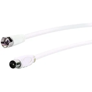 Schwaiger GmbH GmbH-KVCK161 532- SAT-Empfängerkabel/Antennen-Adapterkabel/ 1,5 m Anschlusskabel/konfektioniert/ 75 dB/ 2-Fach geschirmt/F-Stecker > IEC Stecker/weiß