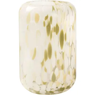 Ambia Home Vase , Grün, Beige , Glas , zylindrisch , 20.5 cm , handgemacht, zum Stellen, auch für frische Blumen geeignet , Dekoration, Vasen, Glasvasen