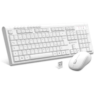 Atlantis Land Atlantis P013-AX280GW + M-Set, kabellos, mit 3 Tasten, USB, Nano-Größe, Weiß