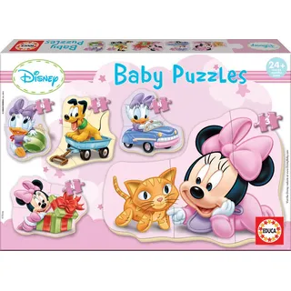 Educa - Minnie Maus Baby | 5 Progressive Kinderpuzzles mit 3-5 Teilen für Kinder ab 2 Jahren, Disney, Lernspielzeug, Feinmotorik (15612)