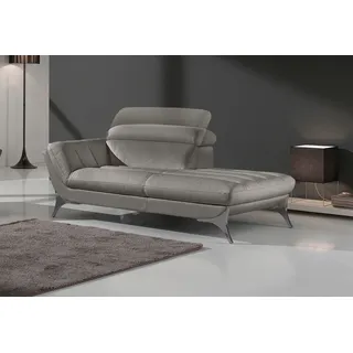 Egoitaliano Recamiere »Sueli, extravagantes Design und erstklassiger Sitzkomfort« Solitärmöbel, hochwertiger Lederbezug, inklusive Kopfteilverstellung, grau