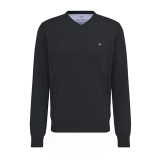 FYNCH-HATTON Pullover aus Baumwolle mit V-Ausschnitt Charcoal / 3XL