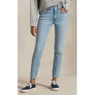 Polo Ralph Lauren für Damen. 211969388001 Blaue Super Slim Jeans mit mittlerer Leibhöhe (29/32), Lässig, Baumwolle, Denim