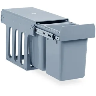 Relaxdays Einbaumülleimer Duo 8 l Grau