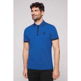 Camp David Poloshirt, mit Print am Kragen, blau