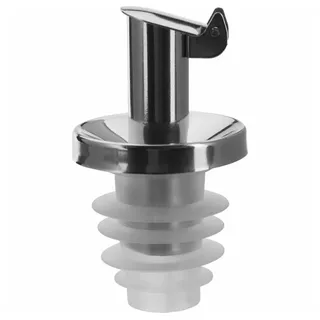 Westmark Öl-/Essig-Ausgießer für Flaschen, mit Kläppchen, Metall/rostfreier Edelstahl, Silikonkorken, Inox Öl-Spezial, 47832180
