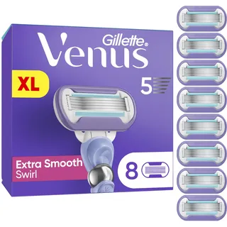 Gillette Venus Extra Smooth Swirl Rasierklingen Damen, 8 Original Ersatzklingen für Damenrasierer, Nassrasierer für Eine Glatte Rasur