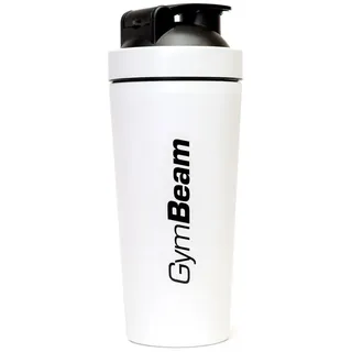 GymBeam Edelstahl-Shaker - 750ml Proteinshaker, leicht, langlebig, keine unangenehmen Gerüche, ideal für Proteinshakes und Sportgetränke (White)
