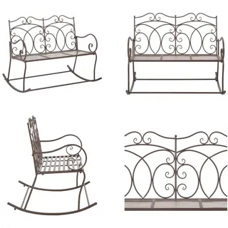 vidaXL Gartenbank 104 cm Eisen Antik Braun - Gartenbank - Gartenbänke - Außenbank - Außenbänke - Braun