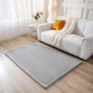 Hakuna Matte Wolkenweiche Spielmatte Baby 170x120x2,5cm, grau – Teppich für Kinderzimmer mit hochwertigem Memory-Schaum – Krabbelmatte Baby mit Rutschfester Unterseite – Krabbeldecke, Tatami Matte