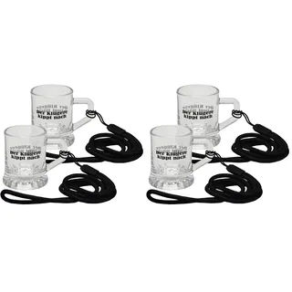 Gedalabels Shotglas Der Klügere kippt nach 25ml 2er Set | Schnaps | Schnapsglas | Party | Feiern (Packung mit 2)