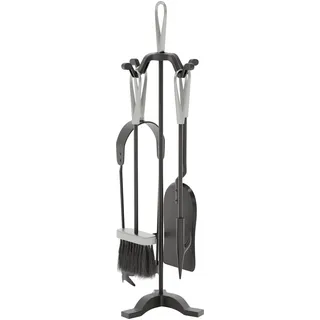 5-teiliges Set von Buxton Kaminbesteck, Schwarz und Nickel von Fire Vida