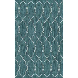 Myflair Outdoor Crosses Outdoor-Teppich 152 x 244 cm Blau/Grün