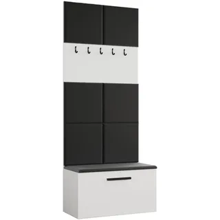 ax living Garderobenschrank Rosanno I 80,6 cm Weiß