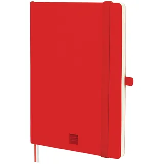 Finocam - Notizbuch Nexo Flexibler Einband Dotted-Gepunktet Rot | Notizbuch DIN A5 mit perforierten Blättern | Innentasche und Stifthalter | 72 Seiten, Ideal als Bullet Journal