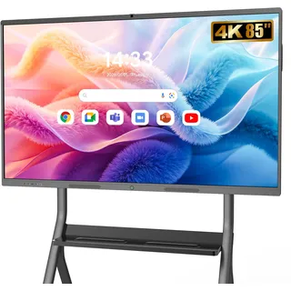 YCKJNB 86" Interaktives Whiteboard 4K UHD, Smartboard mit Touchscreen Microphone & Kamera, Android 8GB+128GB, WiFi/Bluetooth/HDMI, inkl. Wandhalterung, Digitale Smart Board für Schule Business & Büro