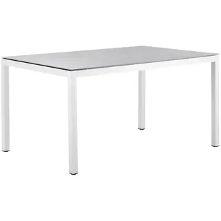 Solpuri Tisch Classic Gartentisch 140 x 80 x 75 cm Grau/Weiß