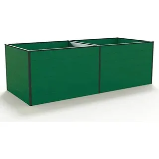 GFP Aluminium Hochbeet KINGSIZE DANIELA - 235 x 119 x 77 cm - Grün, Stecksystem, langlebig - Grün