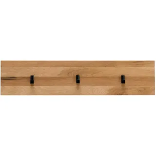 Hakenleiste , Eichefarben , Holz , Wildeiche , massiv, Hartholz , 80x18x4 cm , Aufhängemöglichkeit , Garderobe, Garderobenhaken, Hakenleisten