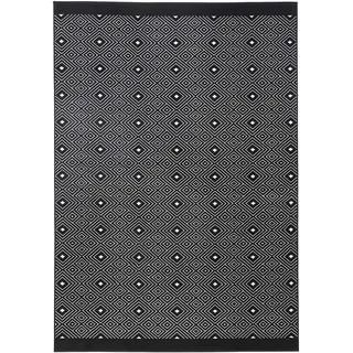 Zala Living Kurzflor Velours Teppich Quadrangle Schwarz Creme, 200x290 cm