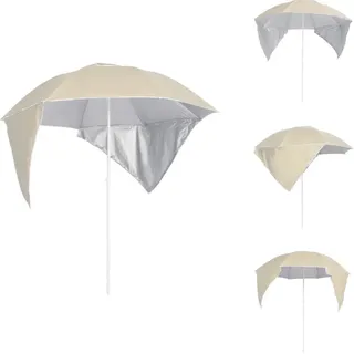 vidaXL Strandschirm mit Seitenwänden Sandfarbe 215 cm - Sonnenschirme & Sonnenschutze - Gelb