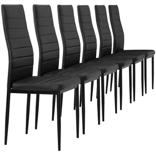 [en.casa] Esszimmerstuhl Lidköping 6er Set Schwarz Kunstleder