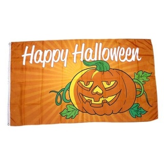 Fahne/Flagge Happy Halloween gelb 90 x 150 cm